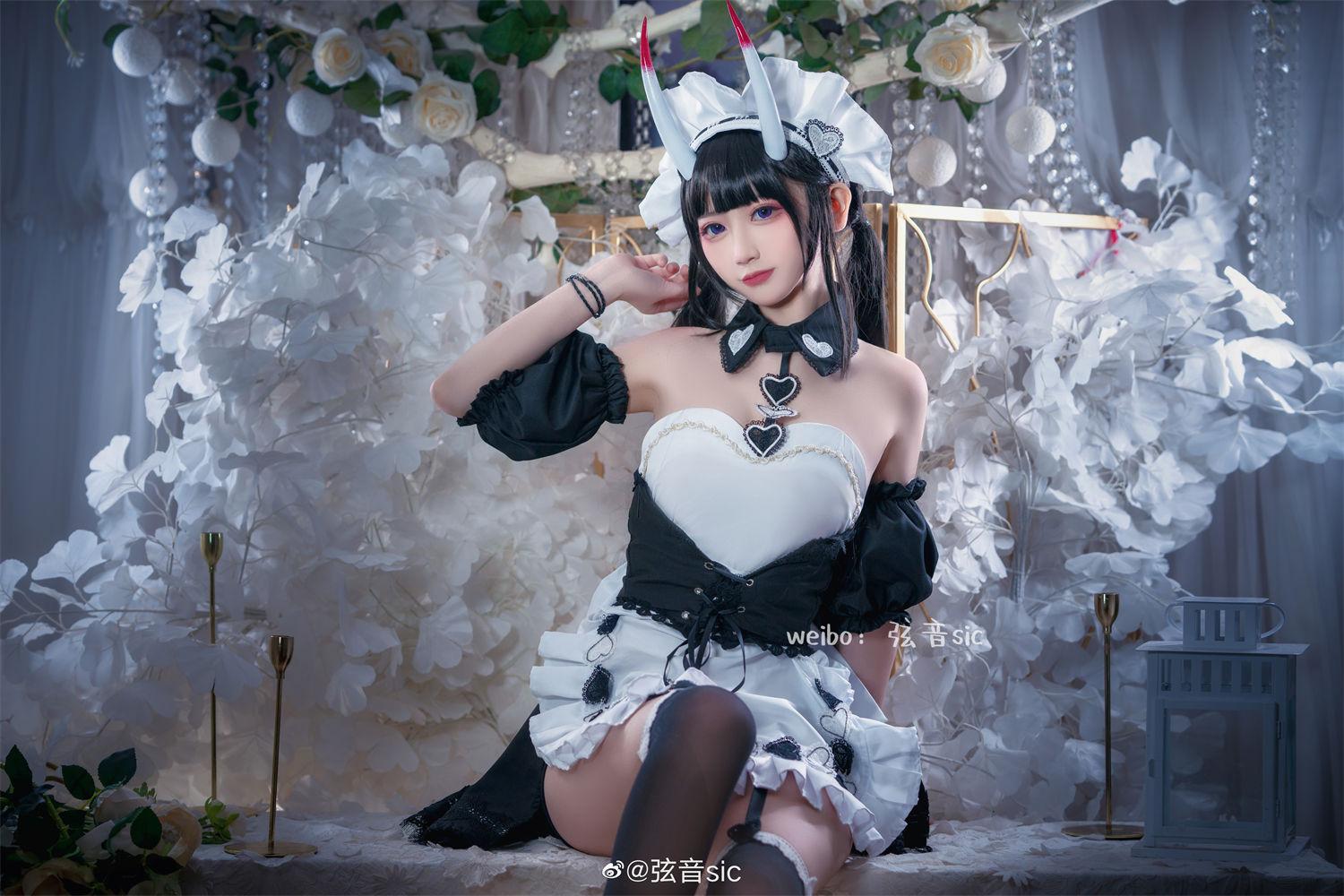 弦音sic能代 (貅) cos 女仆，恶魔角更是随之歪斜-美学艺术库