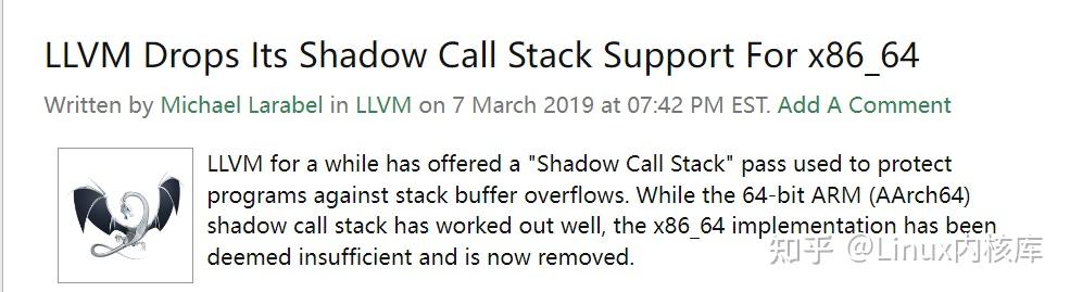 保护函数返回的利器——Linux Shadow Call Stack - 知乎