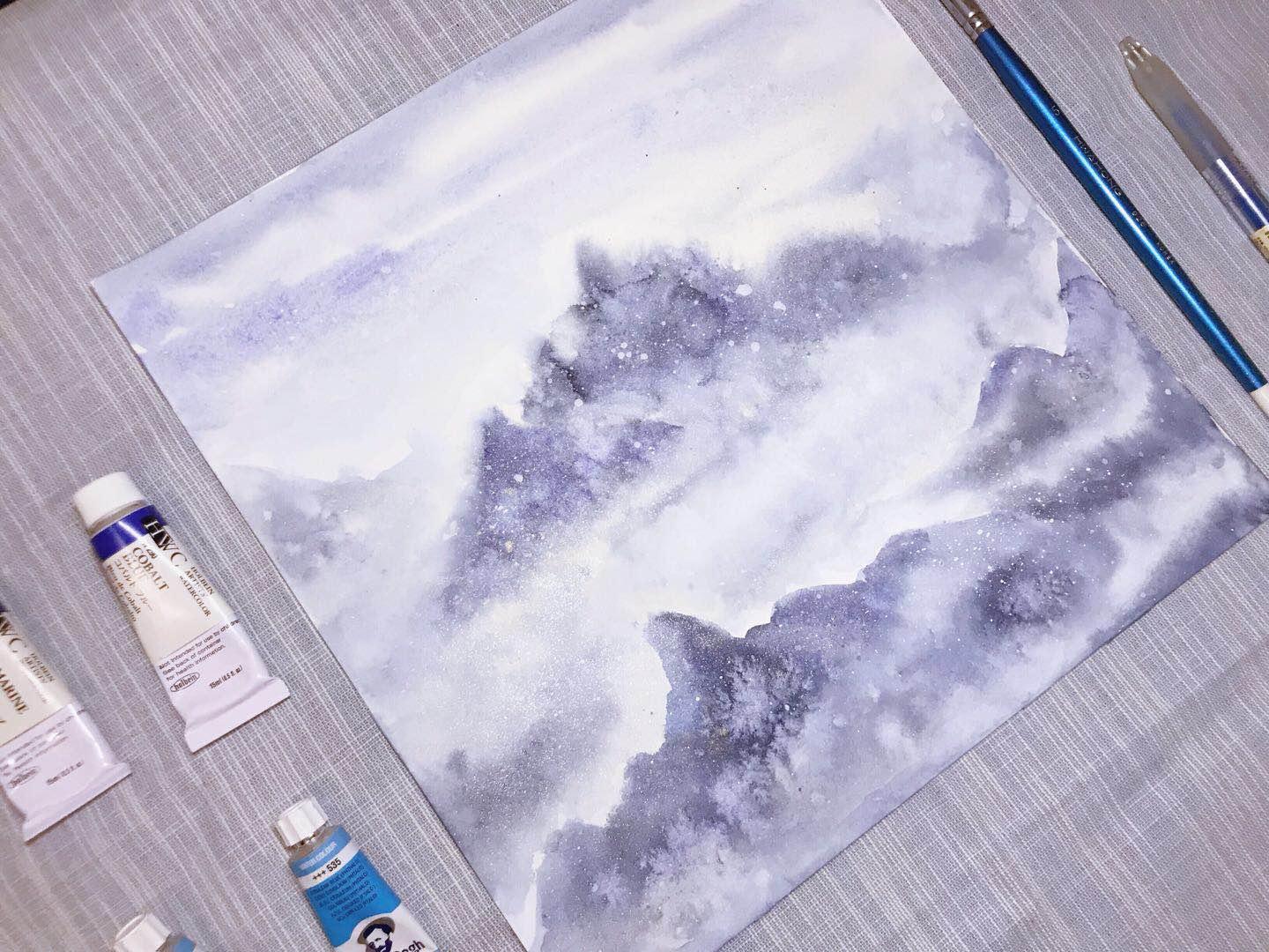 怎么用水彩画出雾的感觉