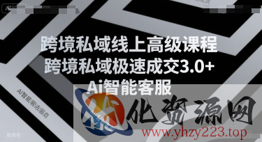 跨境私域线上高级课程，跨境私域极速成交3.0+Ai智能客服