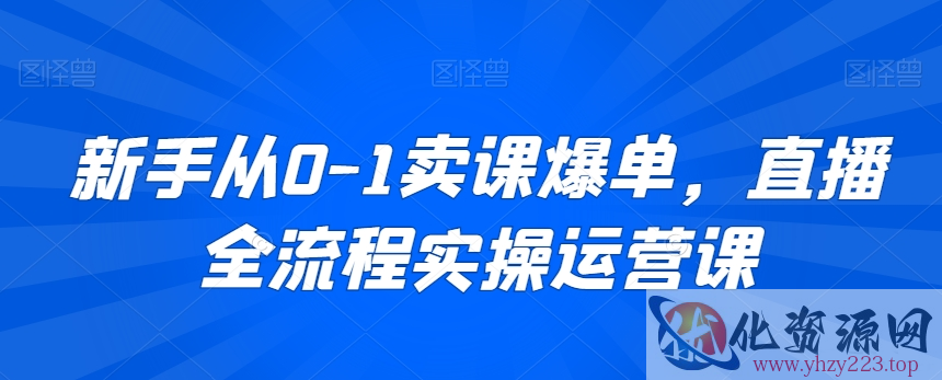 新手从0-1卖课爆单，直播全流程实操运营课