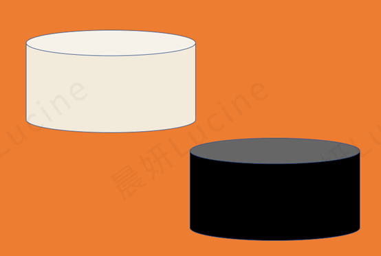 白色圆柱体,体积看上去会更大些
