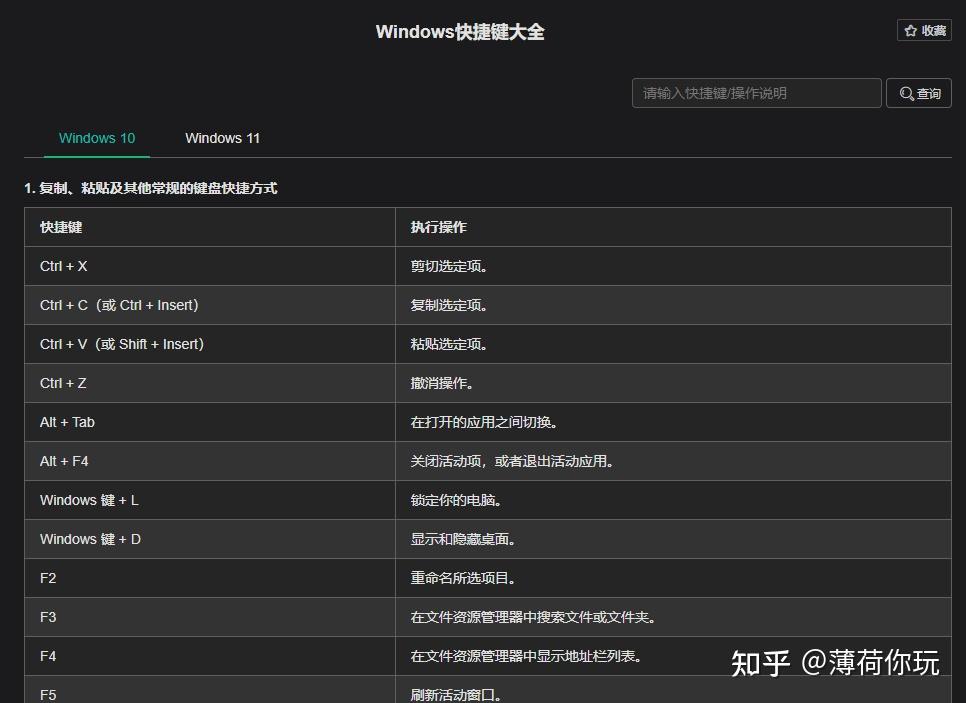 Windows 快捷键大全 - Win10/Win11 常用键盘操作与功能指南 - 知乎