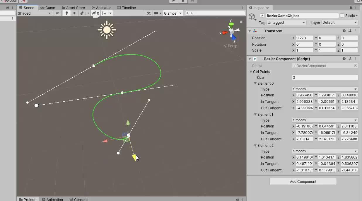 Unity动画TA：制作在场景中可交互编辑的Bezier曲线组件，并利用导向量制作运动效果 知乎