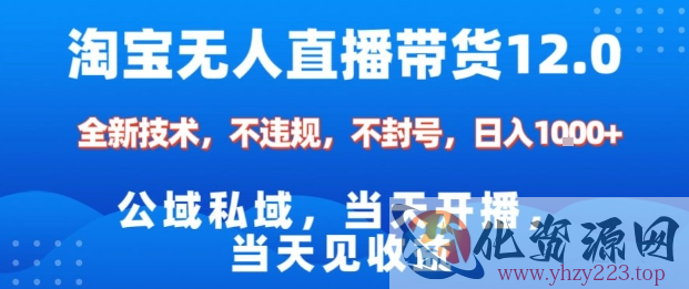 淘宝无人直播12.0，公域私域技术，不封号，不违规布局双十一流量风口，日入1k（独家技术）【揭秘】