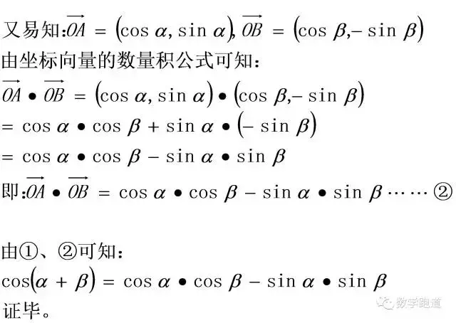 cos(α+β)=cosα·cosβ-sinα·sinβ 的证明 - 知乎