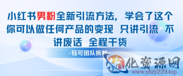 小红书男粉引流 学会了这个变现很容易，不讲废话全程针对男人的打法 全程干货
