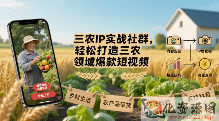 三农IP实战社群，轻松打造三农领域爆款短视频