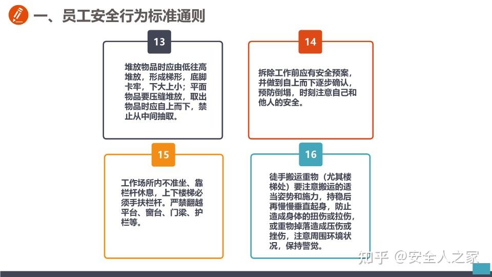 员工安全行为手册,人手一份 - 知乎