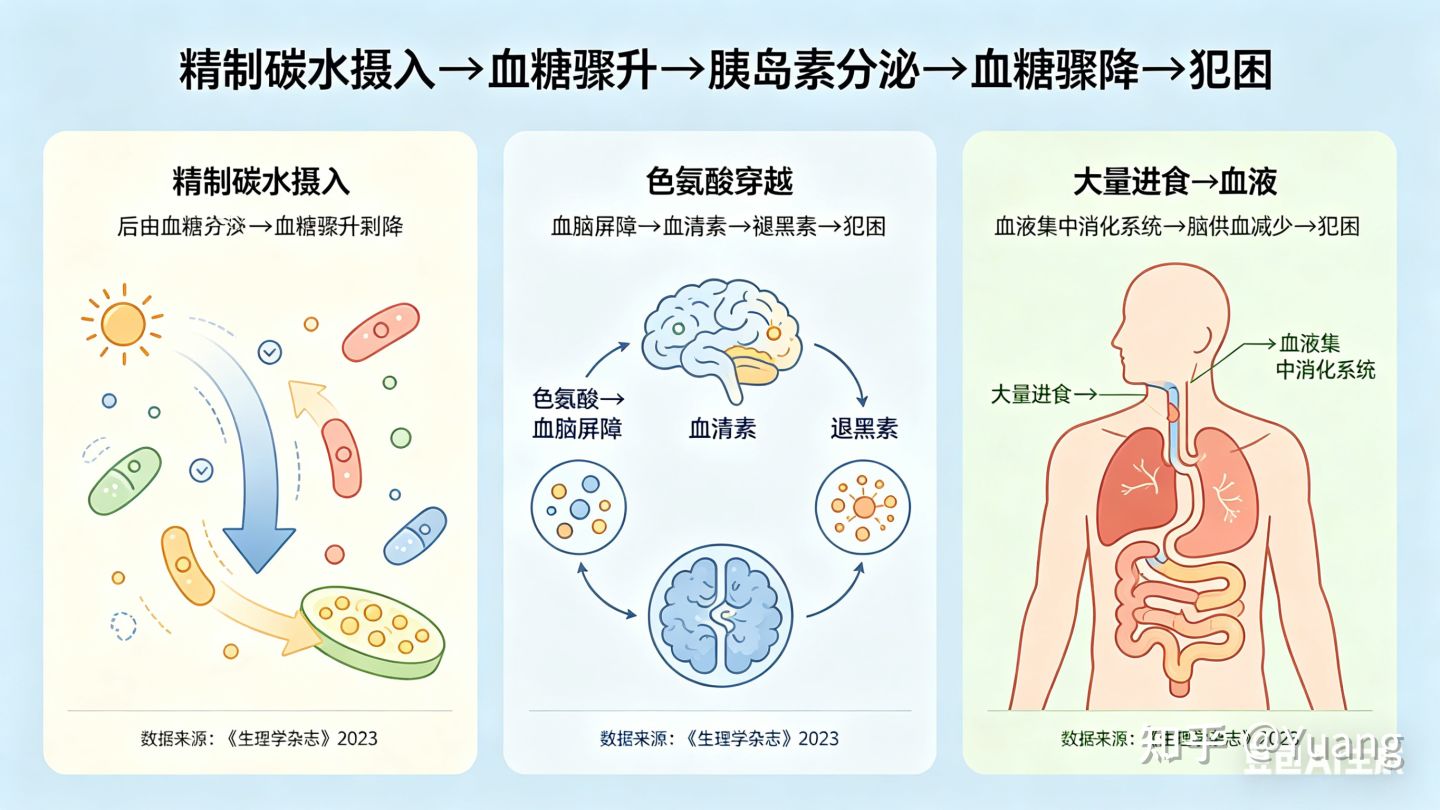 饭后犯困不是因为累——三种进食方式的血糖逻辑对比 - 知乎
