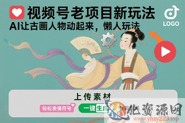 视频号老项目新玩法，AI让古画人物动起来，懒人玩法，附详细教程