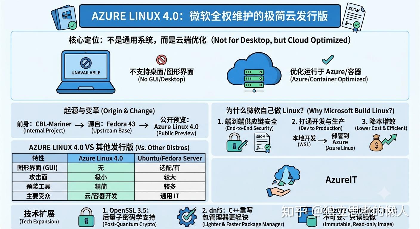 从“躲避癌症”到主动拥抱：微软发布 Azure Linux 4.0 免费发行版 - 知乎