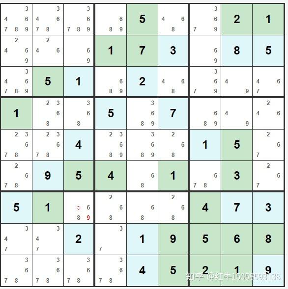 最高难度9*9数独题(64空)解题过程 - 知乎
