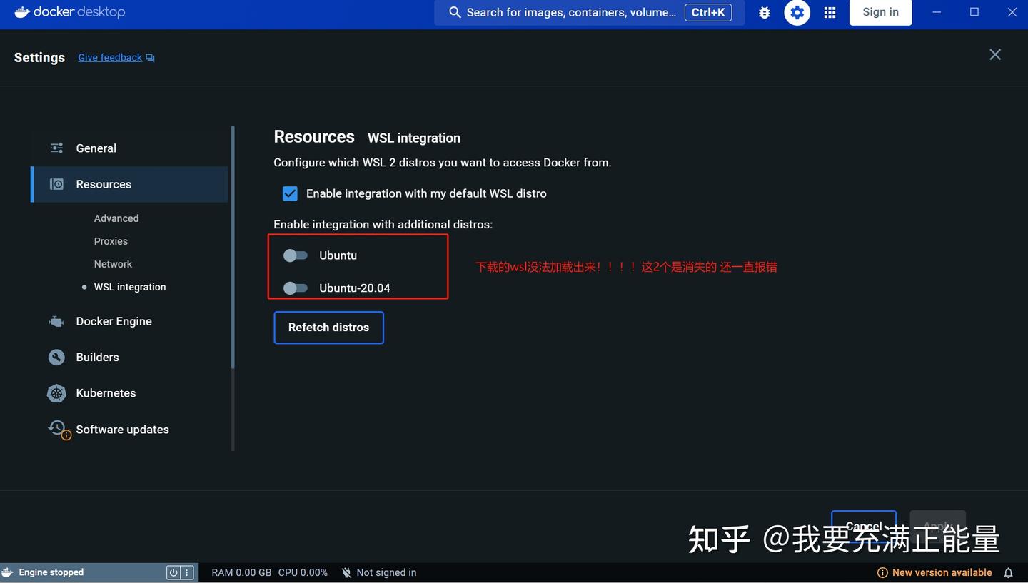Failed to find installed wsl 2 distros 