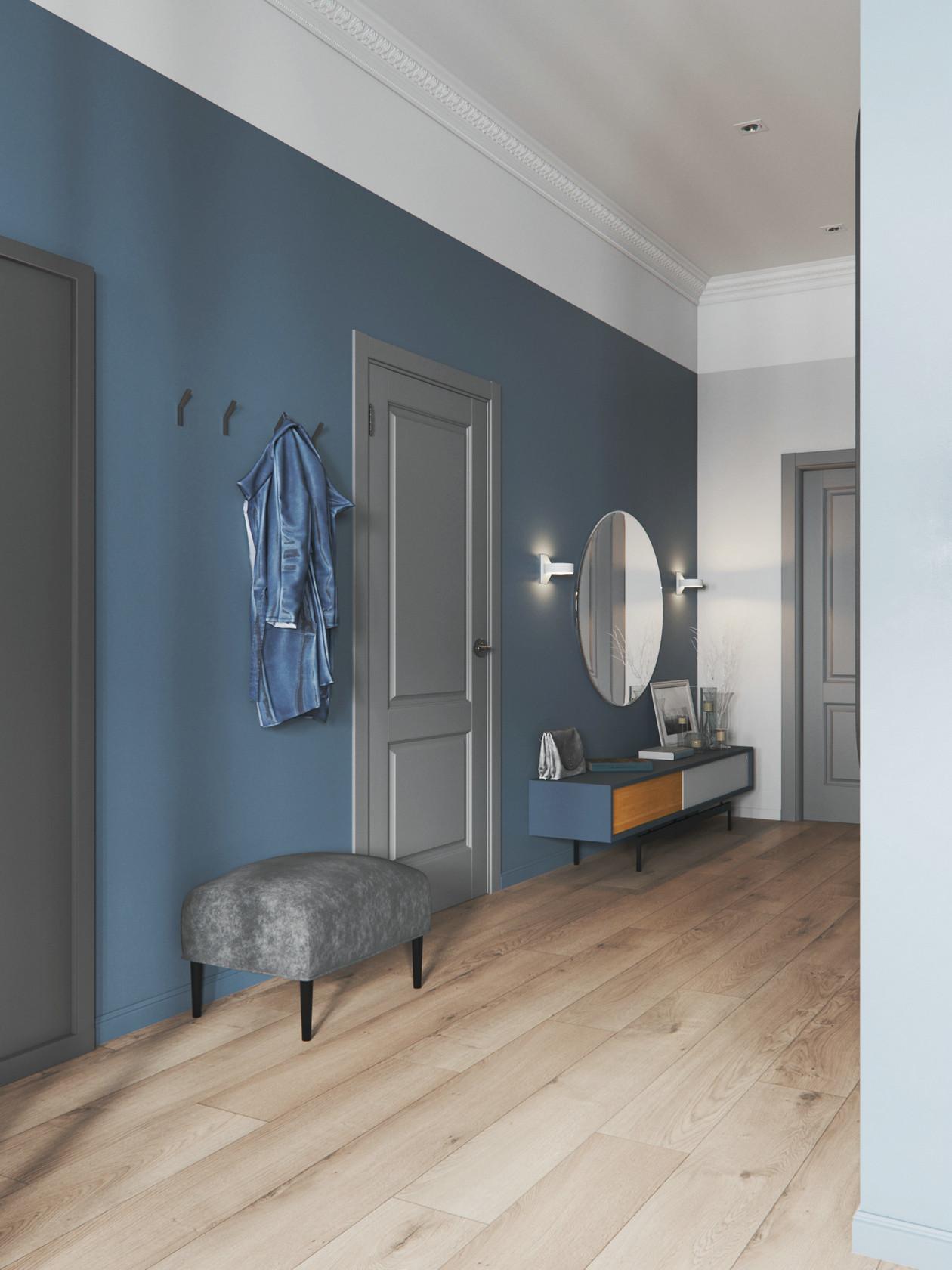 灰蓝色墙面配什么颜色的家具和窗帘