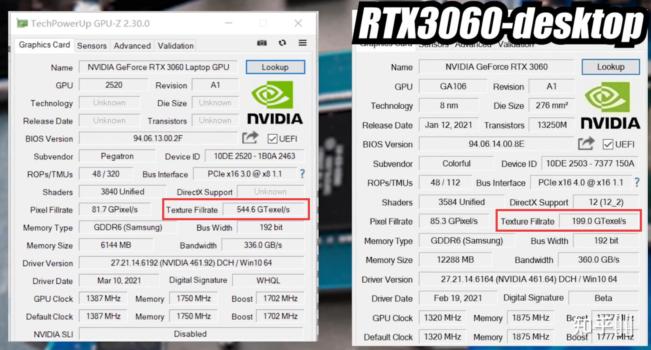 3060laptop和3060不是一个卡吧