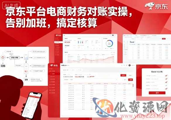 京东平台电商财务对账实操，告别加班，搞定核算