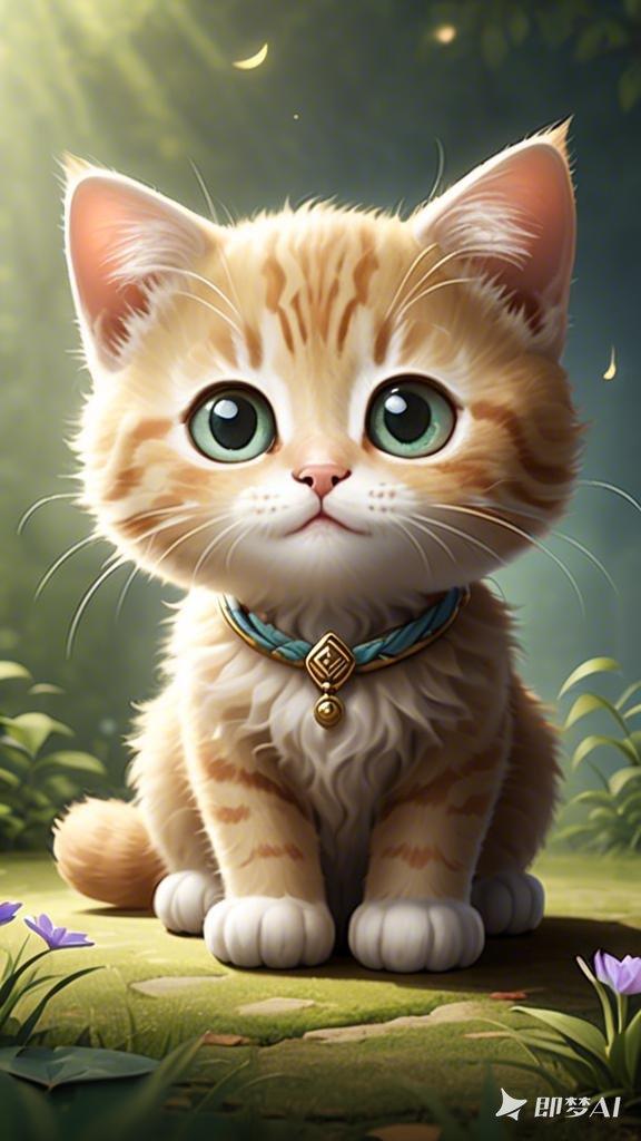 呆萌猫咪可爱大眼睛宠物ai绘画手机壁纸