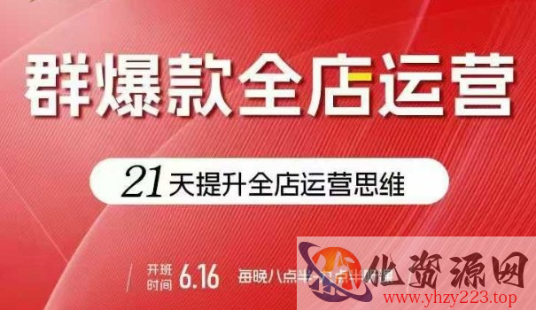贾真电商群爆款全店运营，21天提升全店运营思维，起店、全店运营爆款不断