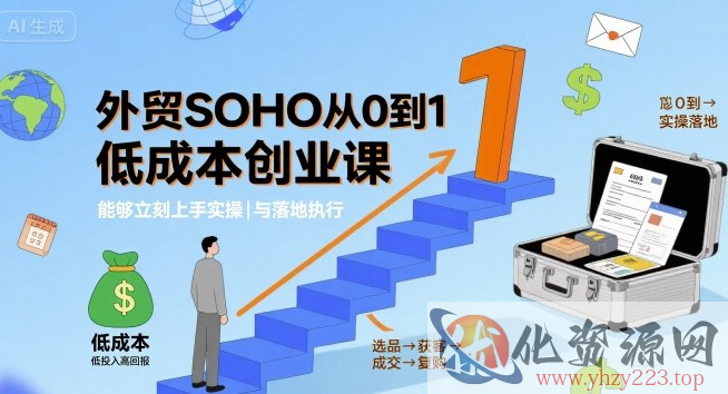 外贸SOHO从0到1低成本创业课，能够立刻上手实操与落地执行