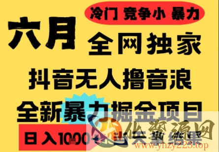 25年6月高爆抖音无人直播最新撸音浪掘金项目，小白可做，无脑日入1k+，门槛低可批量矩阵【揭秘】