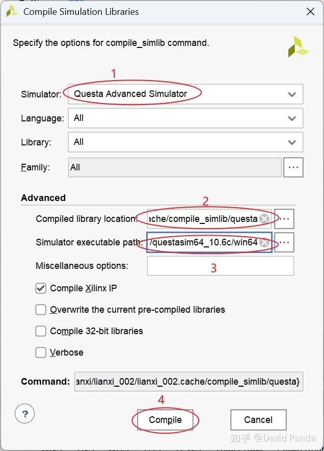 questasim仿真FPGA软件如何从开发环境（vivado）中生成仿真所需的库文件？ - 知乎