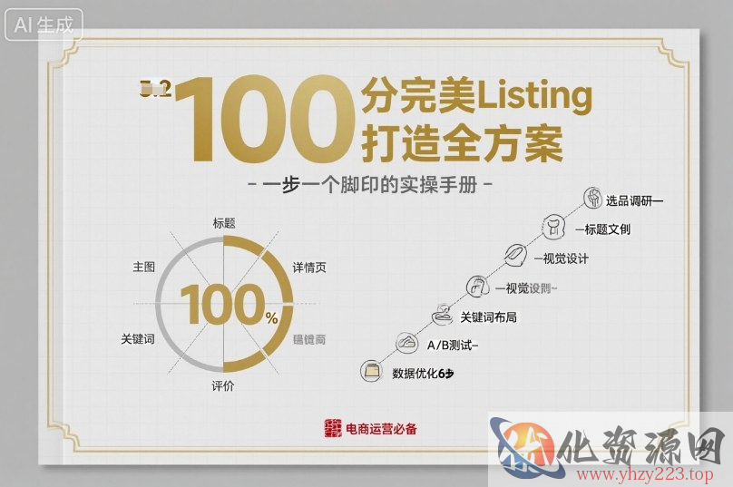 100分完美Listing打造全方案，想要完美listing必须是需要一步一个脚印的