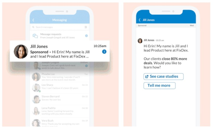 创建 linkedin 对话广告