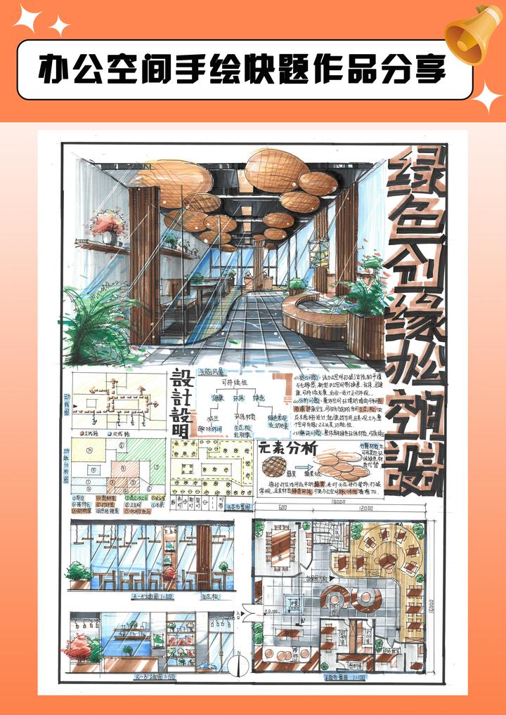 【环艺室内方向】办公空间手绘高分快题作品分享 - 知乎