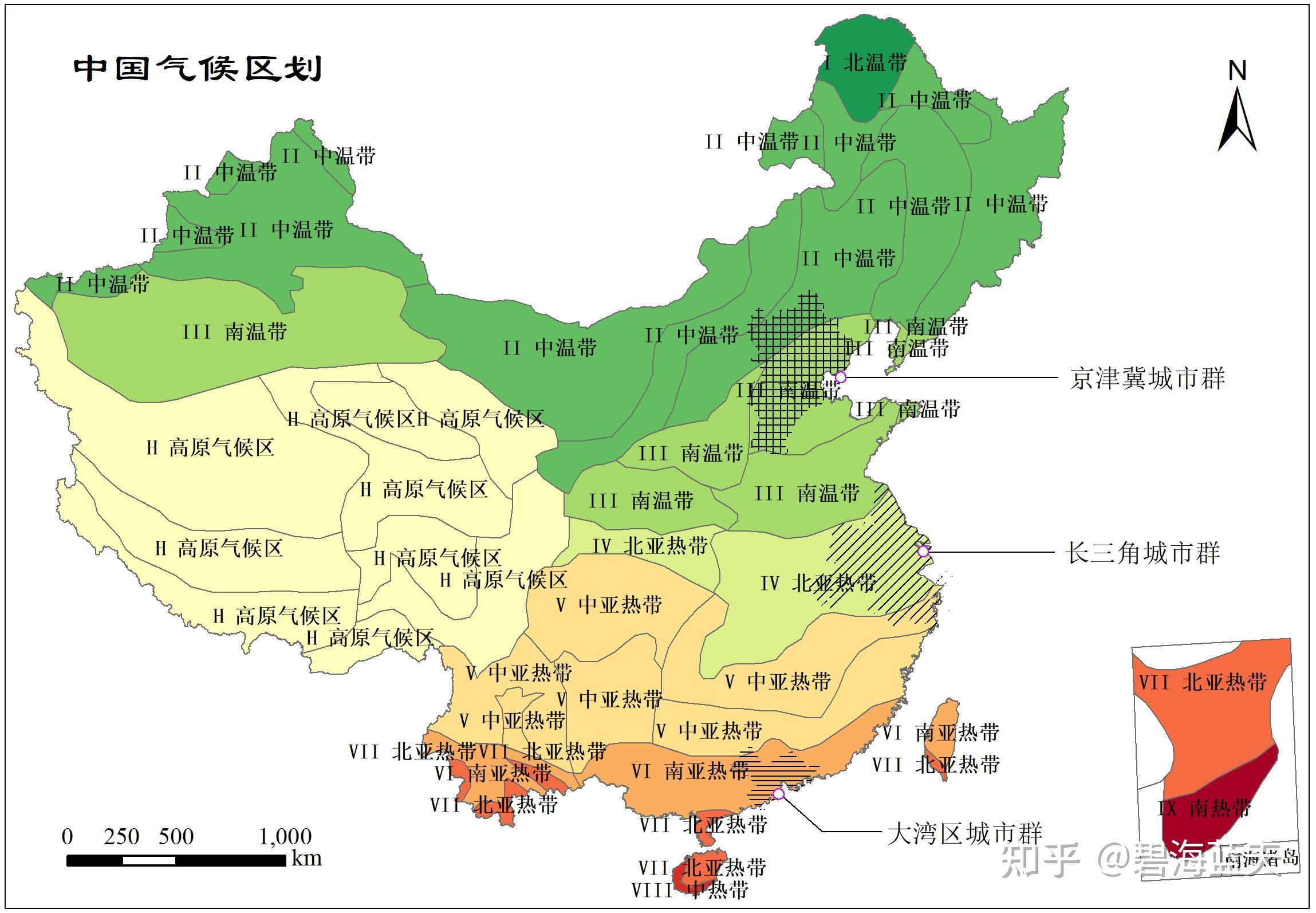 中国七大气候区中的二级气候区划具体位置在哪?