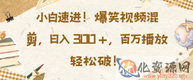 小白速进，爆笑视频混剪，日入3张，百万播放轻松破【揭秘】