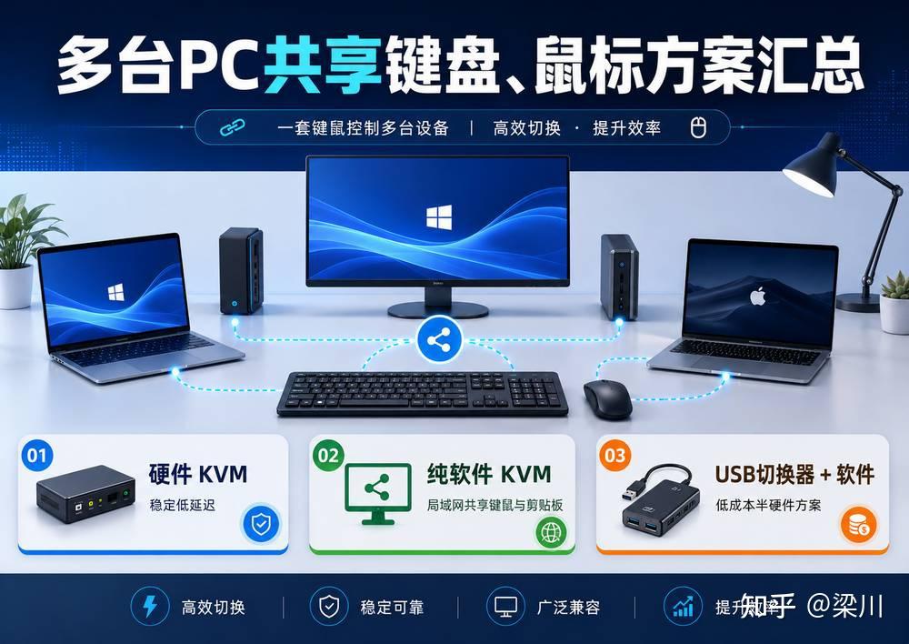 多台PC共享键盘、鼠标方案汇总