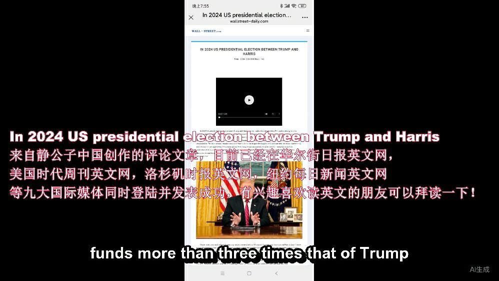 In 2024 US presidential election between Trump and Harris来自静公子中国创作的评论文章 ...