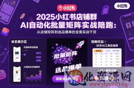 2025小红书店铺群AI自动化批量矩阵实战陪跑，从店铺矩阵到选品爆单的全案实战干货