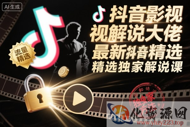 抖音影视解说大佬最新抖音进精选和独家方法，精选独家解说课