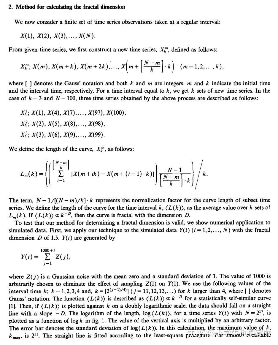 Higuchi法求时间序列的分形维数v1.2 - 知乎