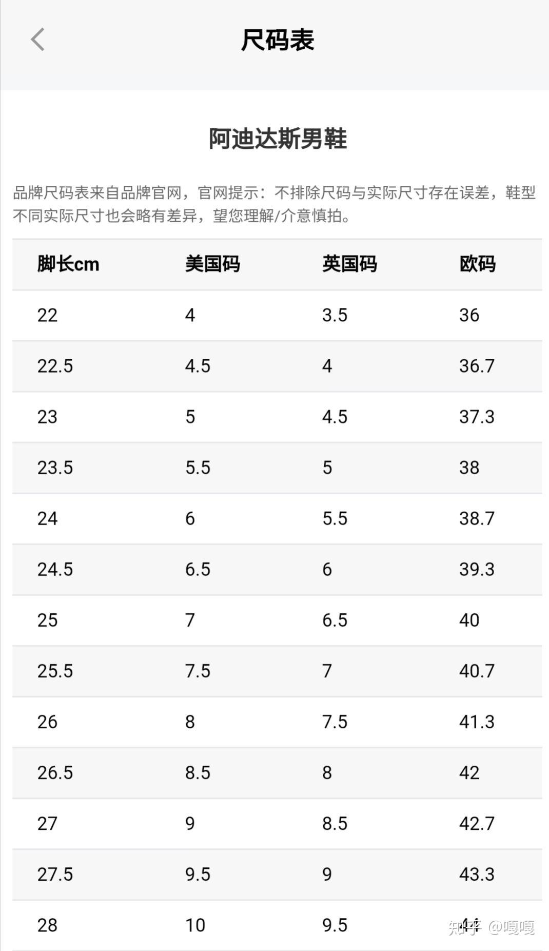 阿迪达斯鞋码内长图片