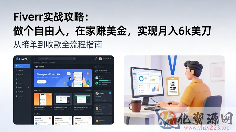 Fiverr实战攻略，做个自由人，在家賺美金，实现月入6k美刀