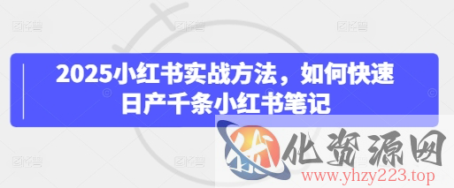 2025小红书实战方法，如何快速日产千条小红书笔记