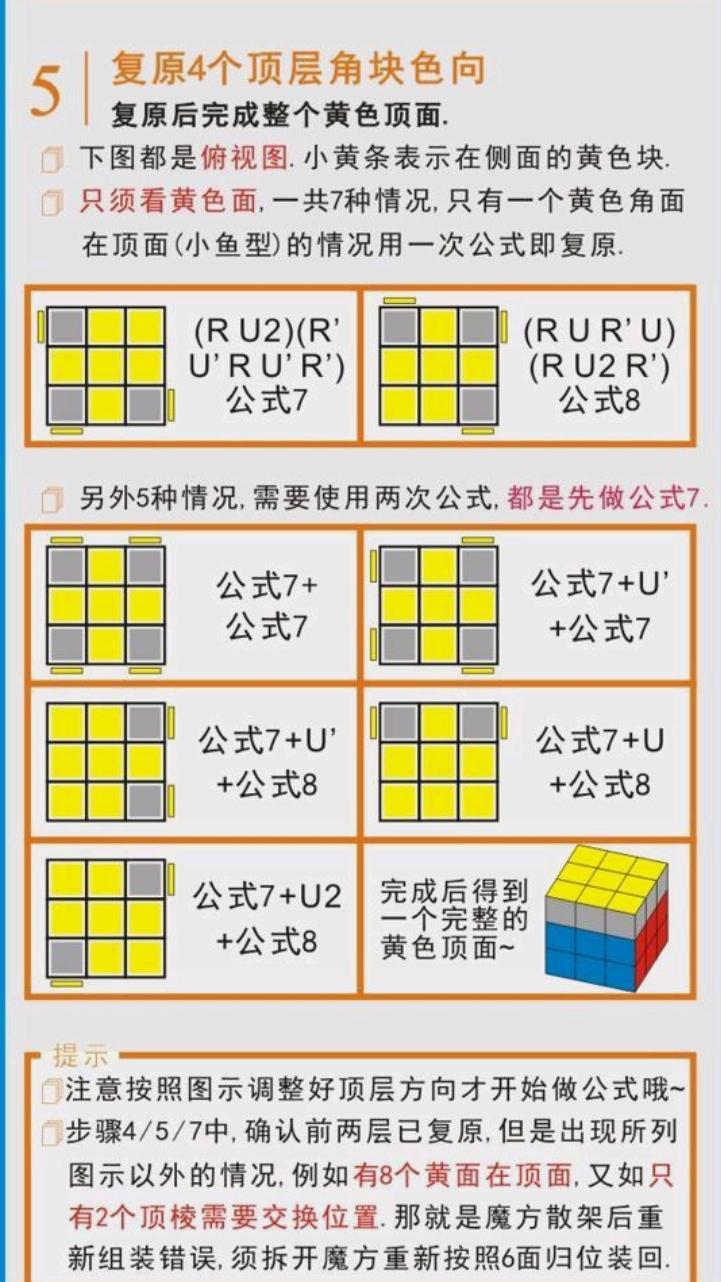 魔方拼完顶层十字以后四个侧面由字怎么拼
